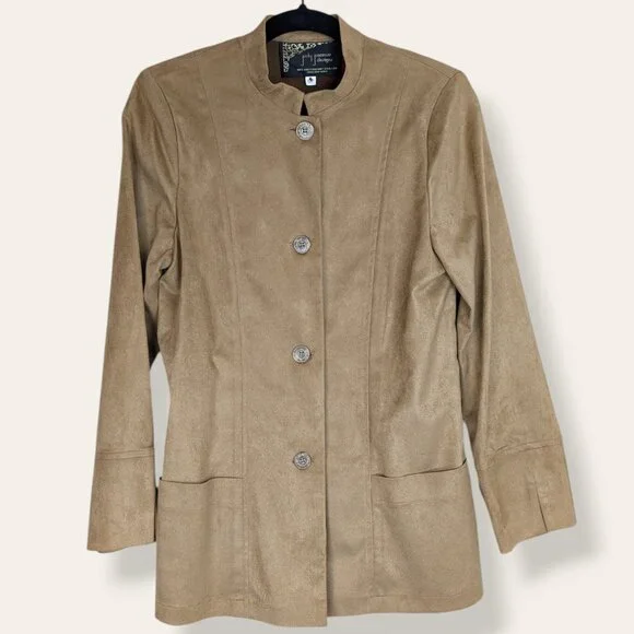 🍁NWT Vintage Judy Joannou Micro Suede Jacket - Picture 4 of 7